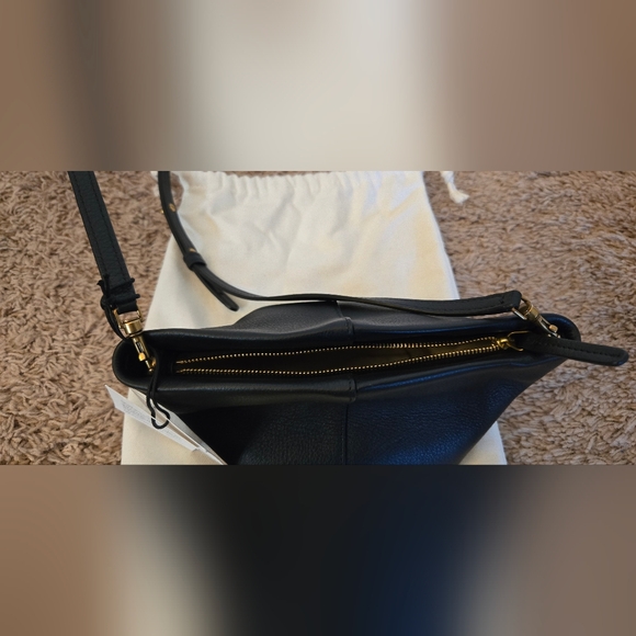 Mansur Gavriel Mini Tulipano Black Leather Crossbody Bag - Picture 7 of 8